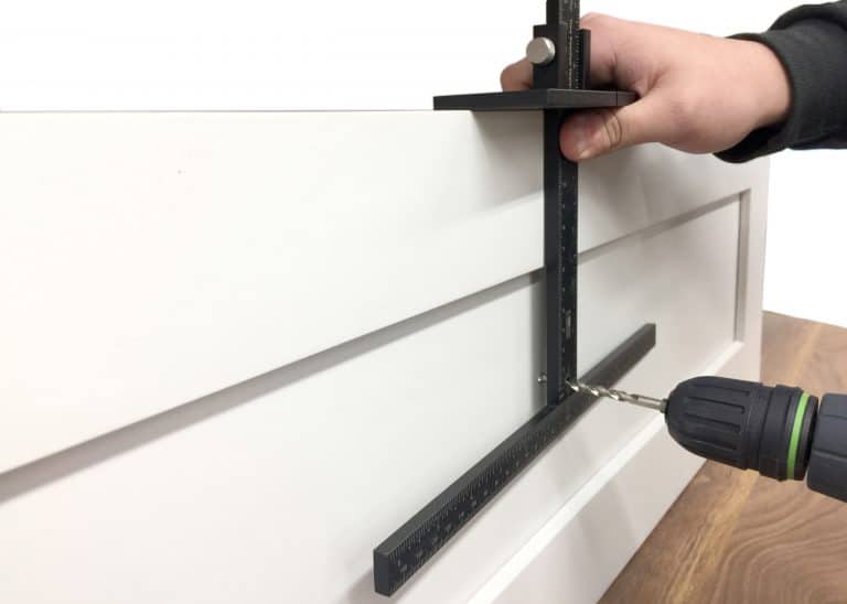 white shaker drawer front tp 1934 cabinet hardware jig